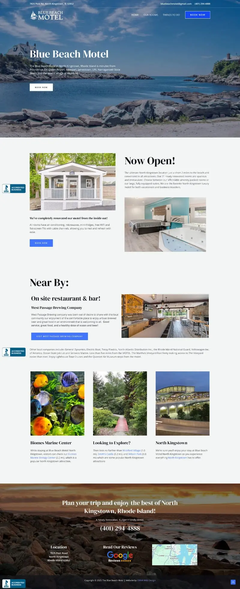 Screenshot of Blue Beach Motel Website