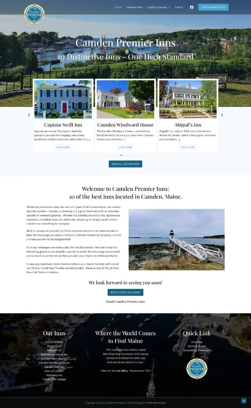 Screenshot of Camden Premier Inns Website