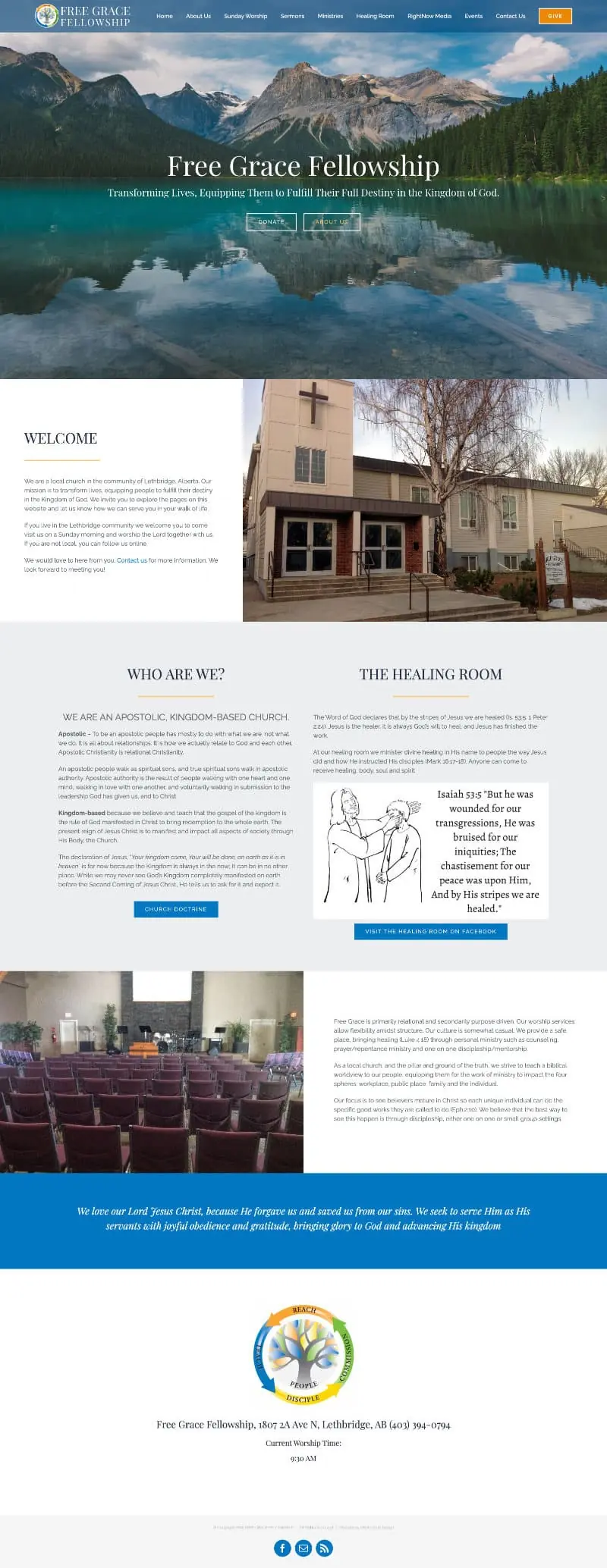 Screenshot of Free Grace Fellowship Website