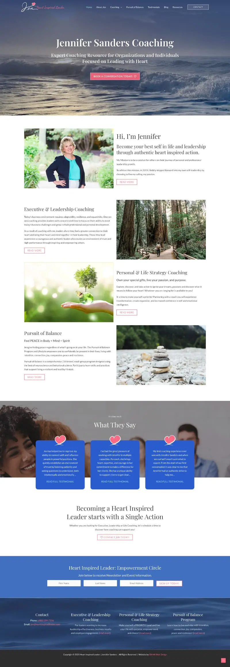 Screenshot of Heart Inspired Leader Website