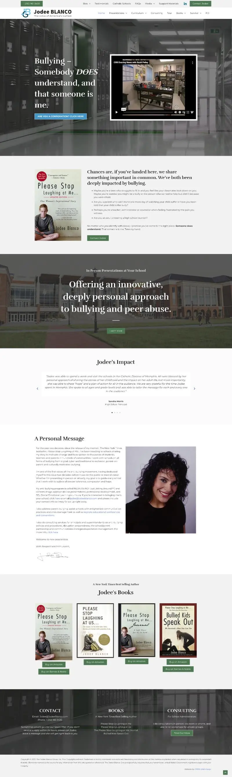 Screenshot of Jodee Blanco Website
