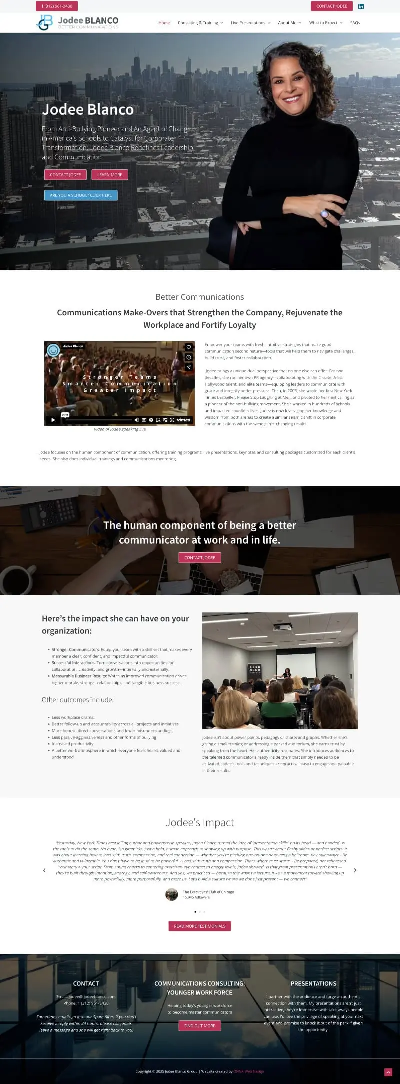 Screenshot of Jodee Blanco Group Website