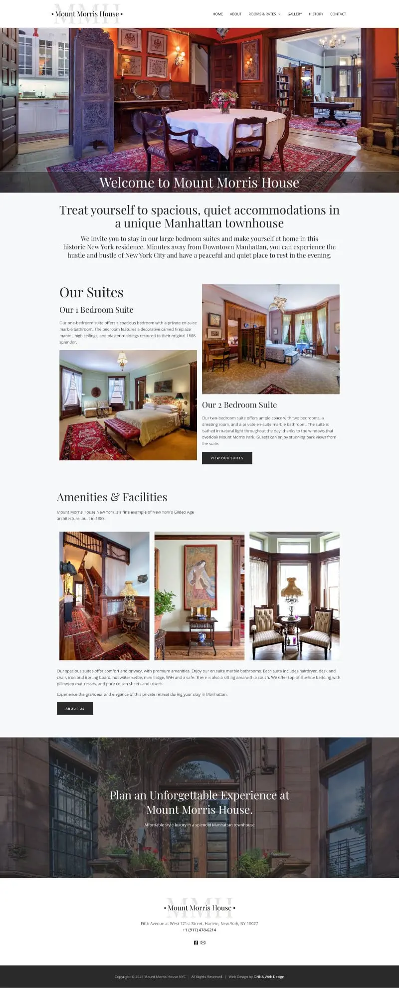 Screenshot of Mount Morris House Website