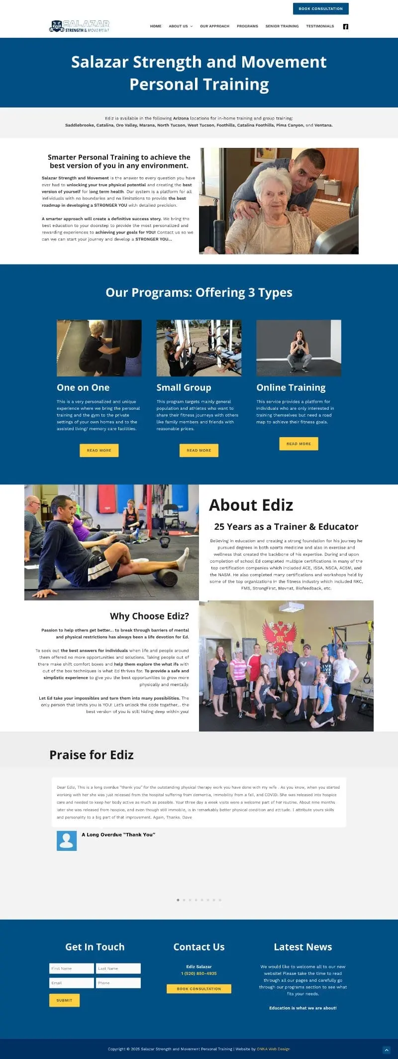 Screenshot of Salazar Strength and Movement website