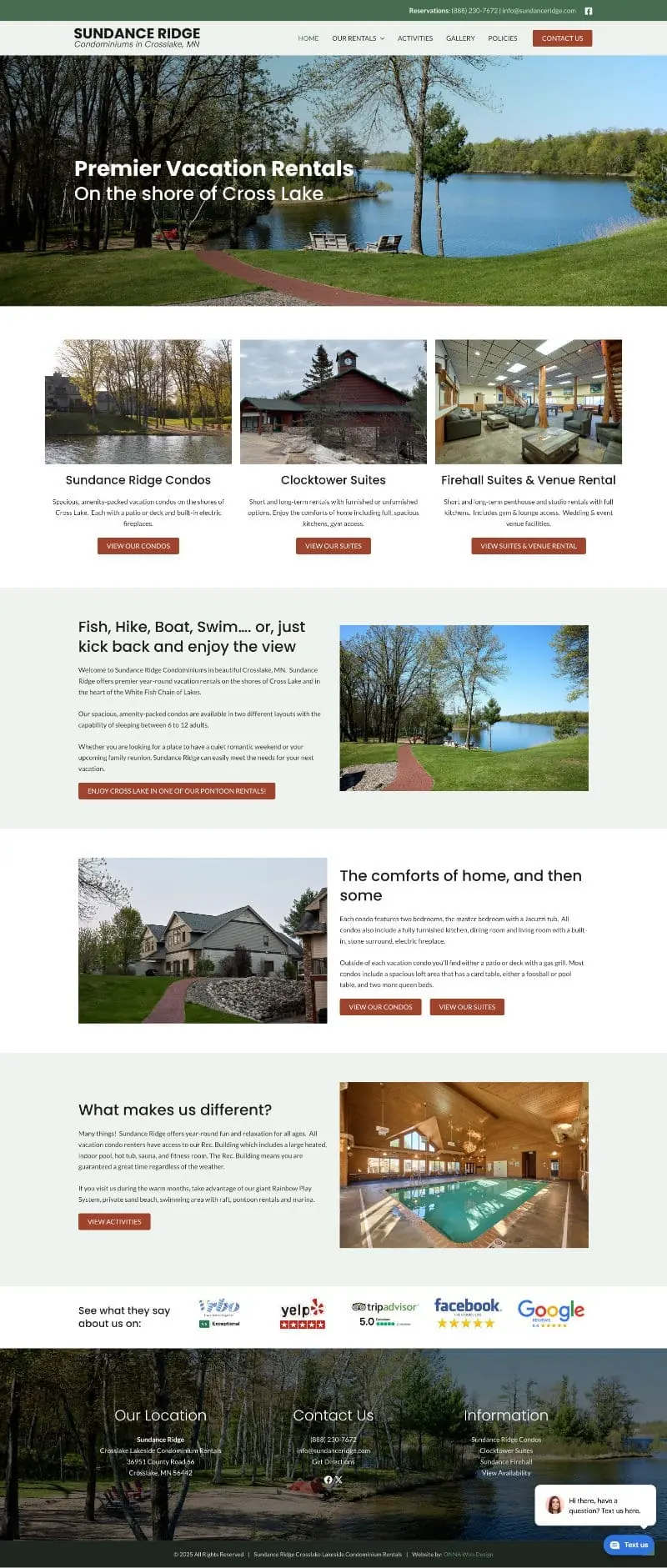 Screenshot of Sundance Ridge Website