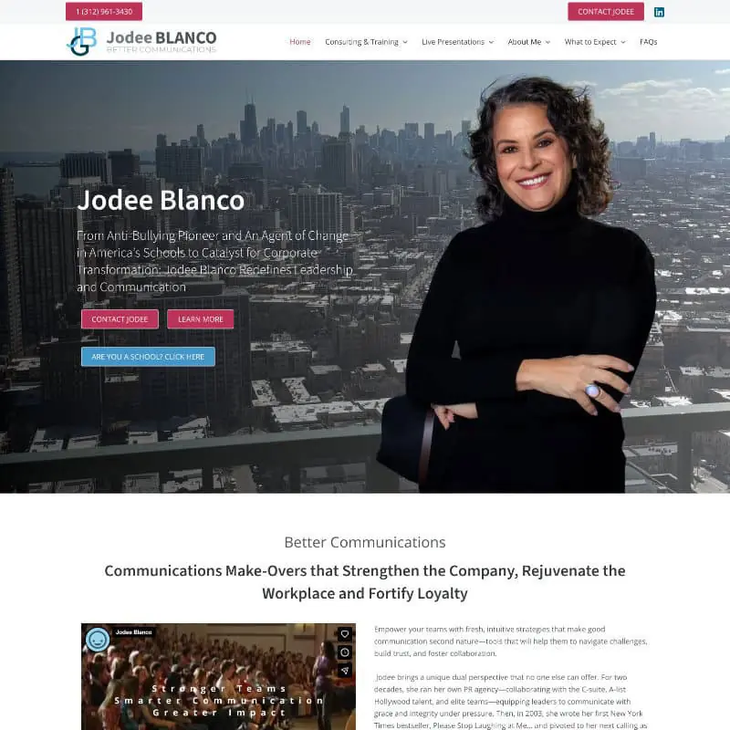 Screenshot of Jodee Blanco Group website