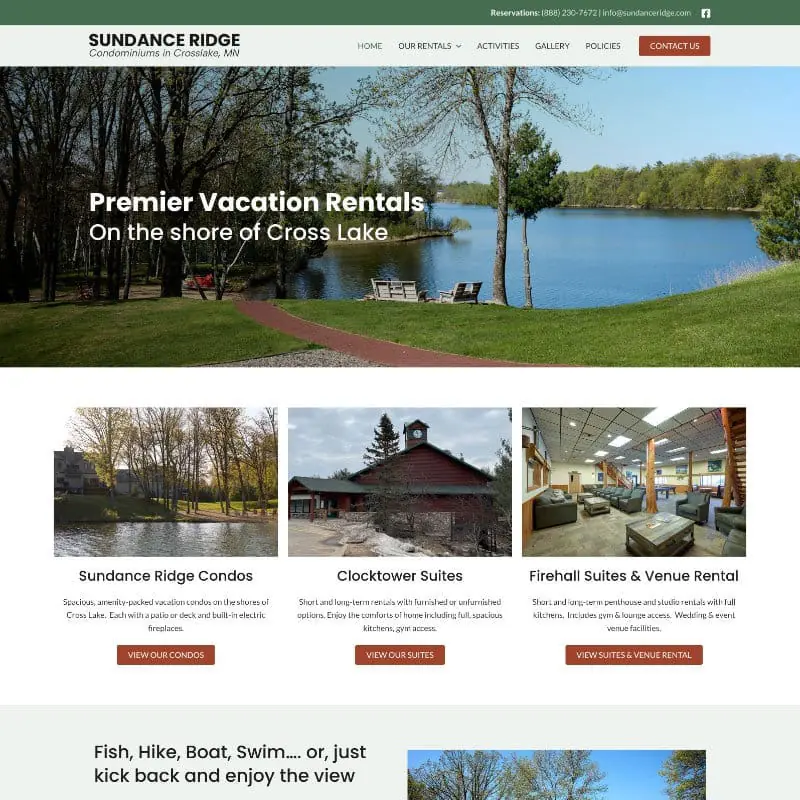 Screenshot of Sundance Ridge website