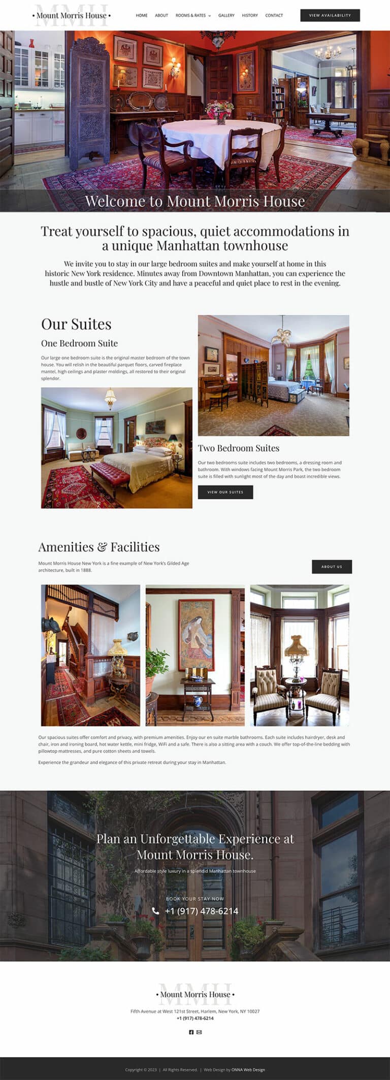 Screenshot of the Mount Morris House Website
